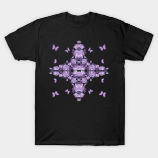 violet roses and butterflies T-Shirt